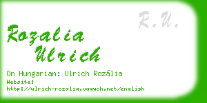 rozalia ulrich business card