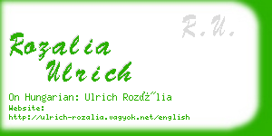 rozalia ulrich business card